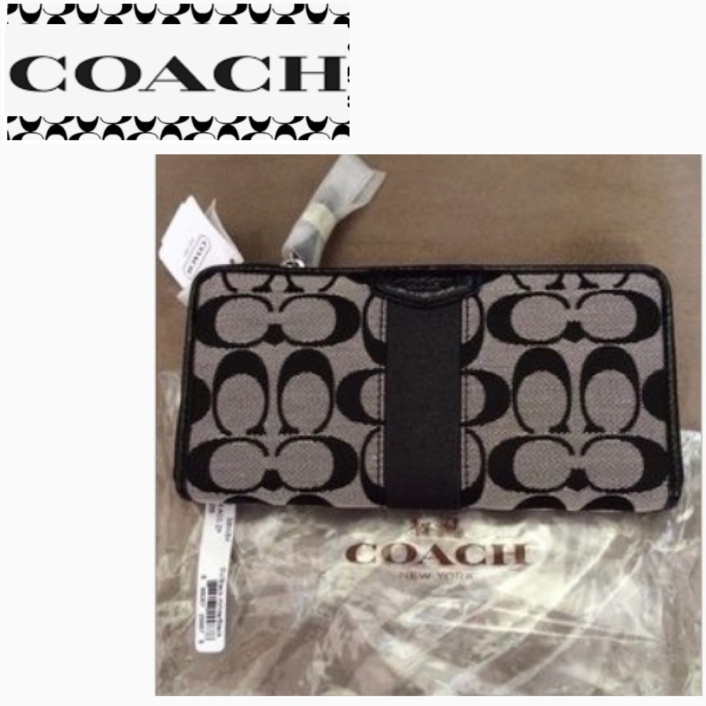 🚫Final💰Authentic Coach SV Black/White Wallet!